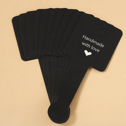 50pcs 4x10cm Self-Adhesive Kraft Paper Jewelry Cards – Bracelet & Necklace Display for Retail Packaging