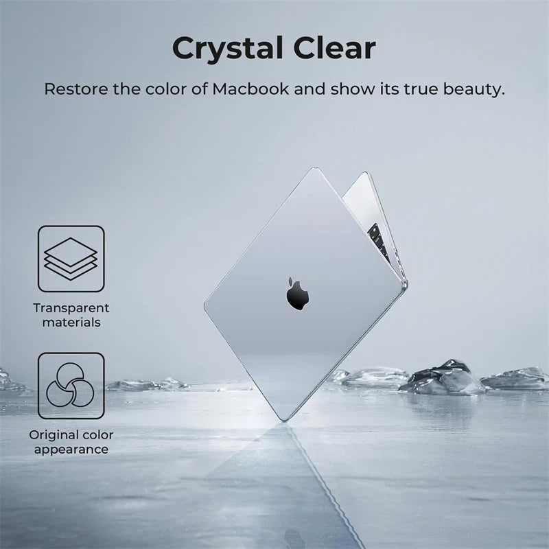 Crystal Clear MacBook Hard Case - Protective Cover for MacBook Air & Pro 13, 14, 15 & 16-inch Models