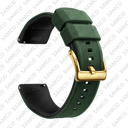 Premium Silicone Watch Band - Quick Release Rubber Replacement Strap for 18mm 20mm 22mm Watches