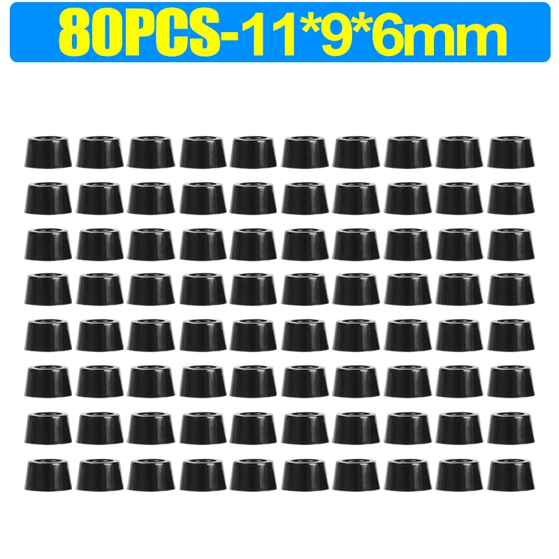8/80pcs Rubber Furniture Pads - Non-Slip Floor Protectors & Chair Leg Bumper Gaskets for Tables and Cutting Boards