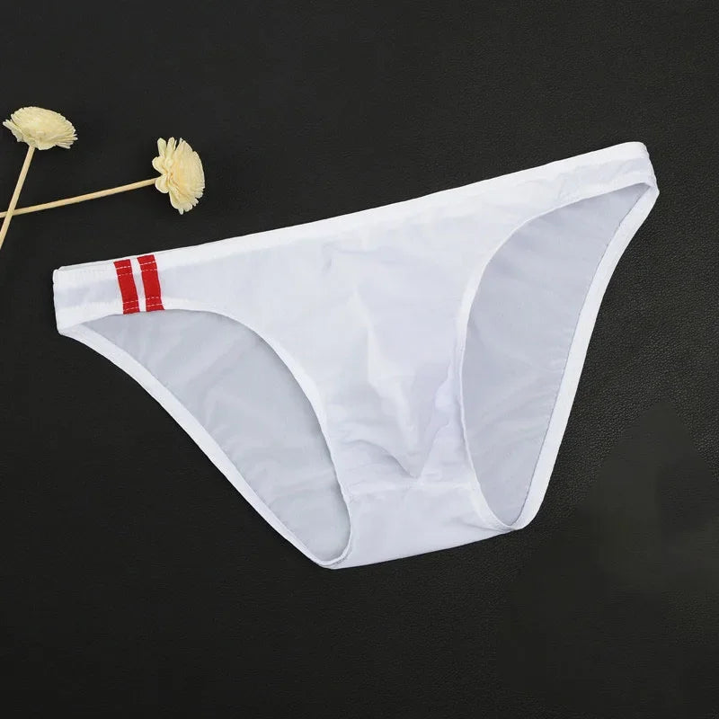 Men’s Low Rise Transparent Briefs – Breathable Sexy Bulge Pouch Underwear, Lightweight Comfort Fit Panties