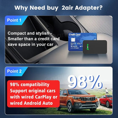 CarlinKit 5.0 Wireless CarPlay and Android Auto Adapter - 3 in 1 Wireless Car Adapter for Mazda, Toyota, Peugeot, Volvo, Kia - Supports Spotify