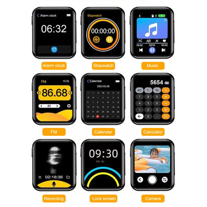 MP3 Music Player with Bluetooth 5.4 - HiFi MP4 Walkman, Full Touch Screen, Built-in Speaker, Recorder, Camera, FM & E-book