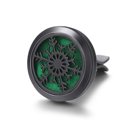 All-Black Tree of Life Car Air Freshener – Stainless Steel Aromatherapy Essential Oil Diffuser Locket Pendant