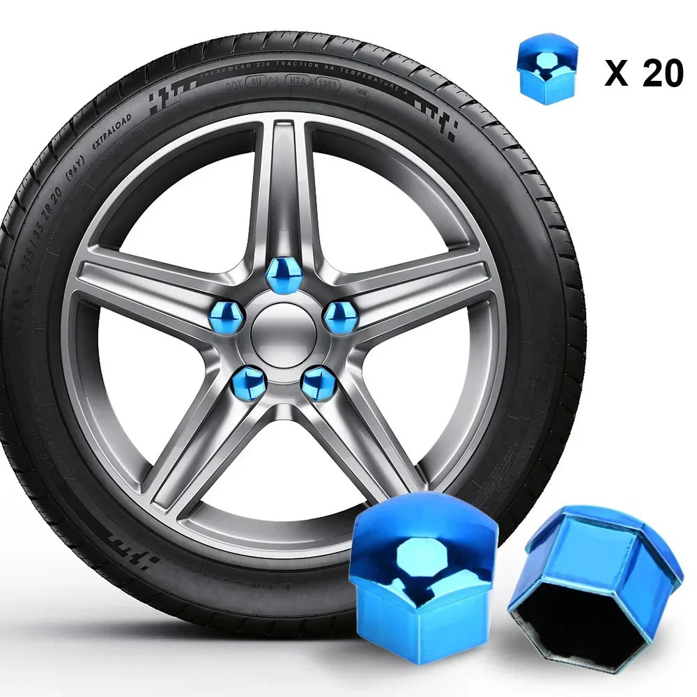 20PCS Car Wheel Nut Caps – Anti-Rust Tire Bolt Covers, 17/19/21mm Hub Protection & Exterior Decoration