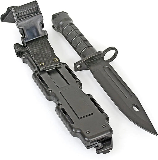 Rubber Training Knife with Sheath - Flexible Soft Plastic Dagger Prop for Halloween, Martial Arts & Costume Use