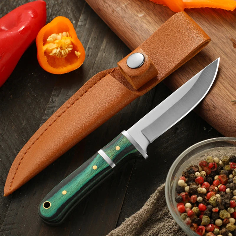High-Quality Outdoor Hunting Knife: Professional Multifunctional Camping and Self-Defense Tool - Portable and Versatile for Eating Meat and Fruits