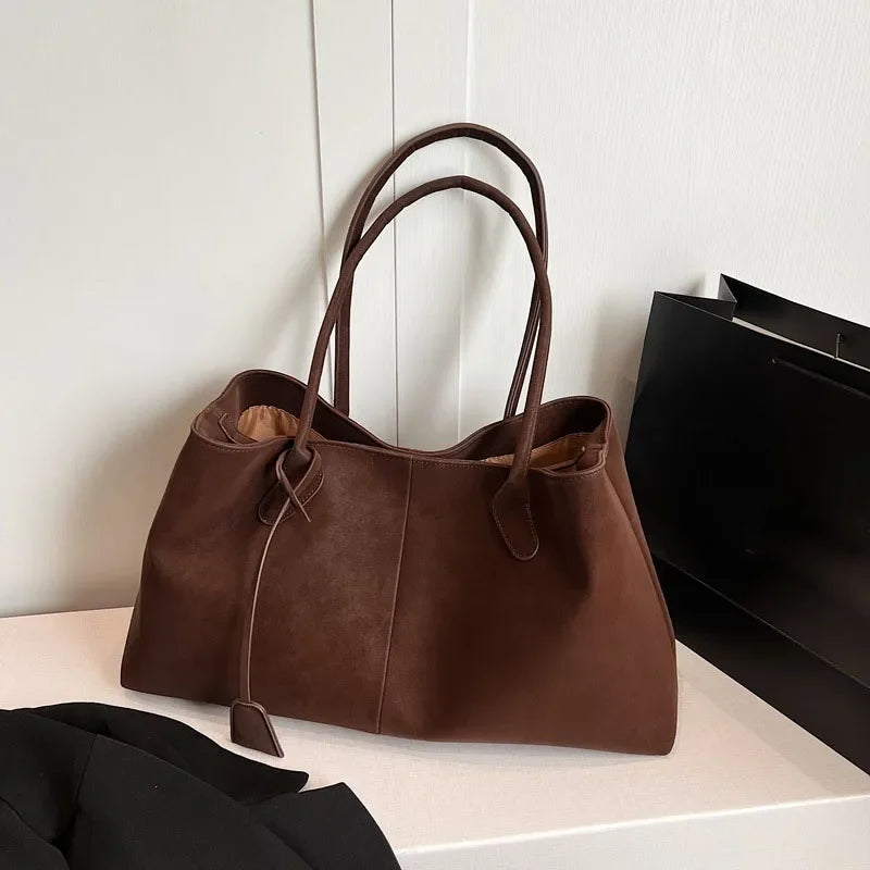2025 Women’s Faux Suede Handbag – High-Quality, Versatile Large Capacity Shoulder Bag