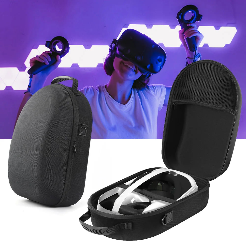 Meta Quest 3 VR Headset Hard EVA Carrying Case with Shoulder Strap – Travel Storage Bag for VR Accessories