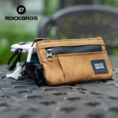 ROCKBROS Portable Wallet Card Bag – Ultra-Light, Stylish Sports Mini Credit Card Holder with Hang Lock, Compact Storage