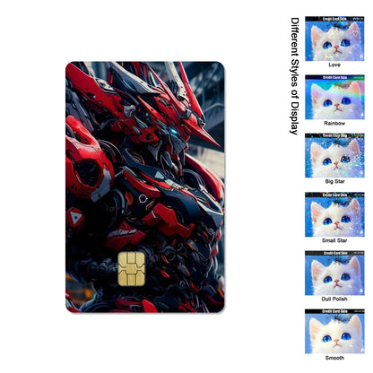 Gundam RX-78-2 & ZGMF-X19A Card Stickers - 2.5D HD Matte Waterproof PVC Skins for Credit and Debit Cards