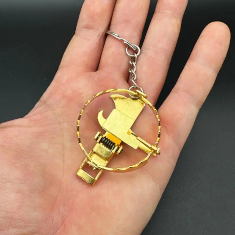 Mini Mouse Trap Keychain - Stainless Steel Clip Key Ring, Novelty Bag Charm, and Creative Gift Accessory