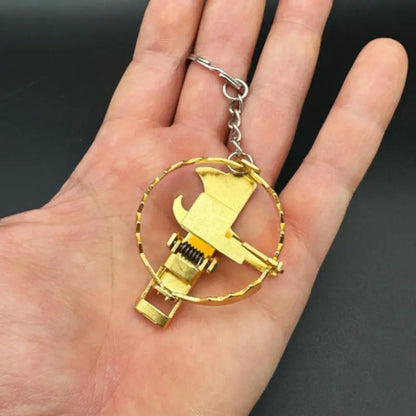 Mini Mouse Trap Keychain - Stainless Steel Clip Key Ring, Novelty Bag Charm, and Creative Gift Accessory