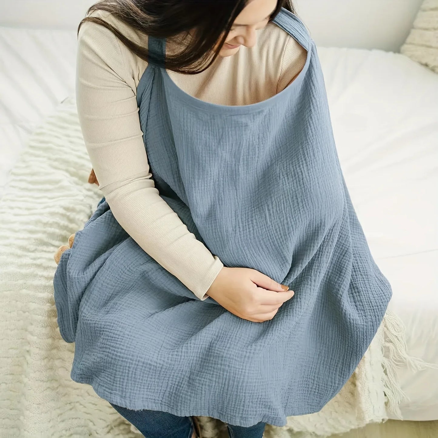 Nursing Cover Cloth - Breathable Outdoor Breastfeeding Shawl Anti-Exposure Gauze Feeding Cover-Up Scarf for Mothers