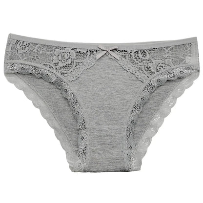 5-Pack Women’s Low Rise Lace Panties — Sexy Cotton Lingerie Briefs