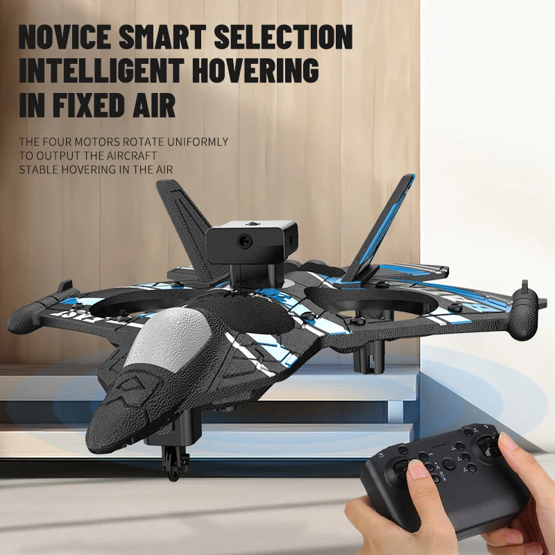 RC Plane with Camera – Remote Control Helicopter, Obstacle Avoidance, 2.4G EPP Foam Fighter Aircraft for Kids
