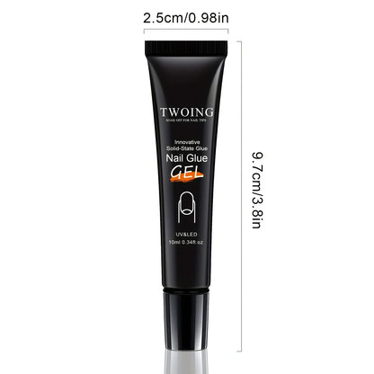 Solid Nail Glue Gel for Press-On Nails – Super Strong Acrylic Nail Gel for Manicure Extensions, Long-Lasting