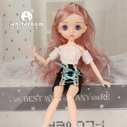26cm BJD Doll for Girls – Purple Hair Fashion Princess with Big Eyes & Accessories Gift