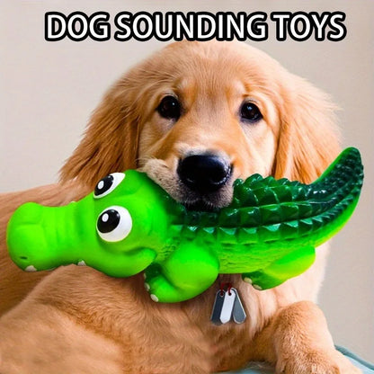 Durable Latex Shark Chew Toy - Squeaky Ball for Aggressive Chewers, Teeth Cleaning & Puppy Weaning
