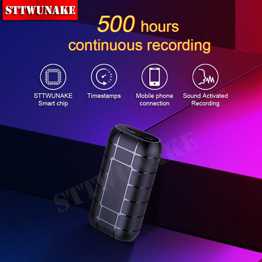 Mini Voice-Activated Recorder – 500 Hours Digital Sound Dictaphone, Professional Audio Listening & Micro Recorder