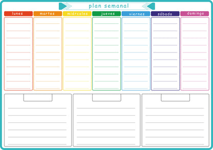 A3 Dry Erase Whiteboard Fridge Calendar – Weekly & Monthly Planner in Spanish, French, English