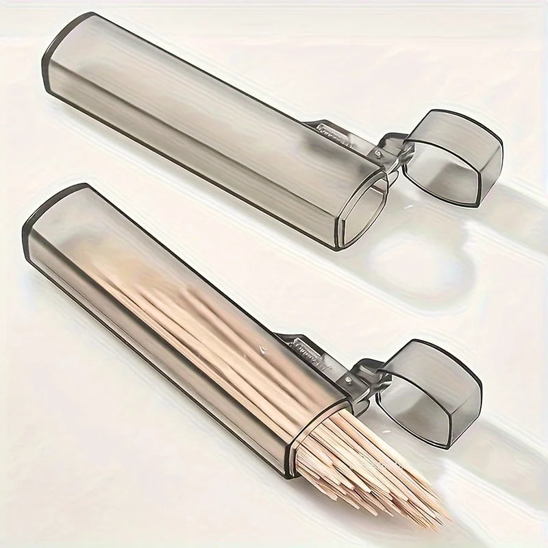 Portable Toothpick & Floss Holder – Compact Transparent Storage Box for Home, Travel, Restaurant & Camping