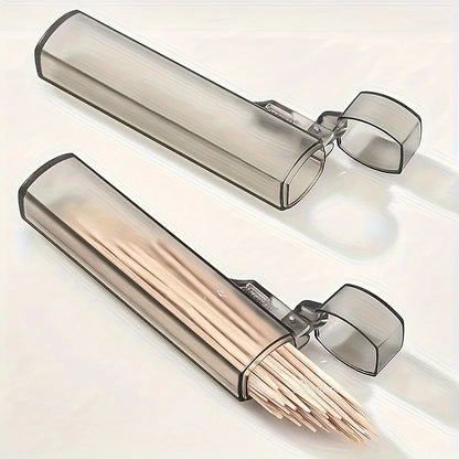 Portable Toothpick & Floss Holder – Compact Transparent Storage Box for Home, Travel, Restaurant & Camping
