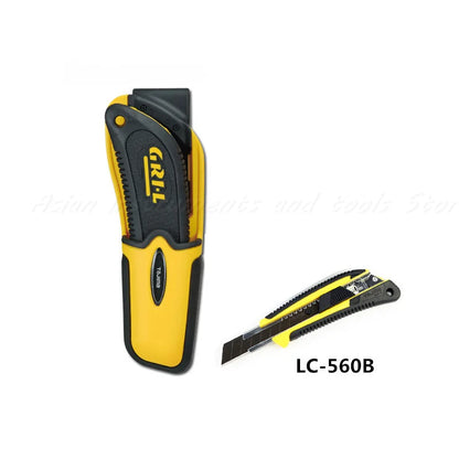 Tajima LC-560B/561B 18mm Utility Knife - Black Blade Auto-Lock Wallpaper Cutter with Knife Sleeve