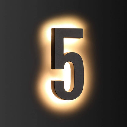 Illuminated Backlit LED House Numbers - Stainless Steel Floating Outdoor Address Sign with Durable Waterproof Finish
