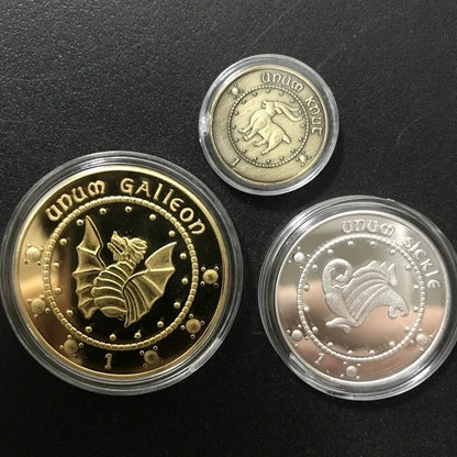 Harry Potter Gringotts Commemorative Coin Badge – Gold Galleon Money Bag Collectible, Birthday Gift
