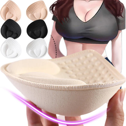 3D Removable Push-Up Bra Pads — Women’s Breathable Sponge Inserts for Underwear, Swimsuits & Breast Lift