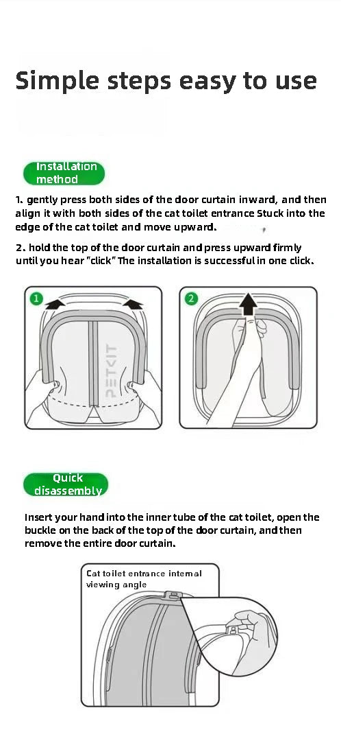 Petkit Smart Cat Toilet Curtain 2.0 – Magnetic Dustproof Litter Box Accessory, Compatible with MAX, MAX 2 & MAX Pro