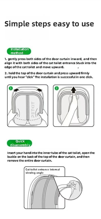 Petkit Smart Cat Toilet Curtain 2.0 – Magnetic Dustproof Litter Box Accessory, Compatible with MAX, MAX 2 & MAX Pro