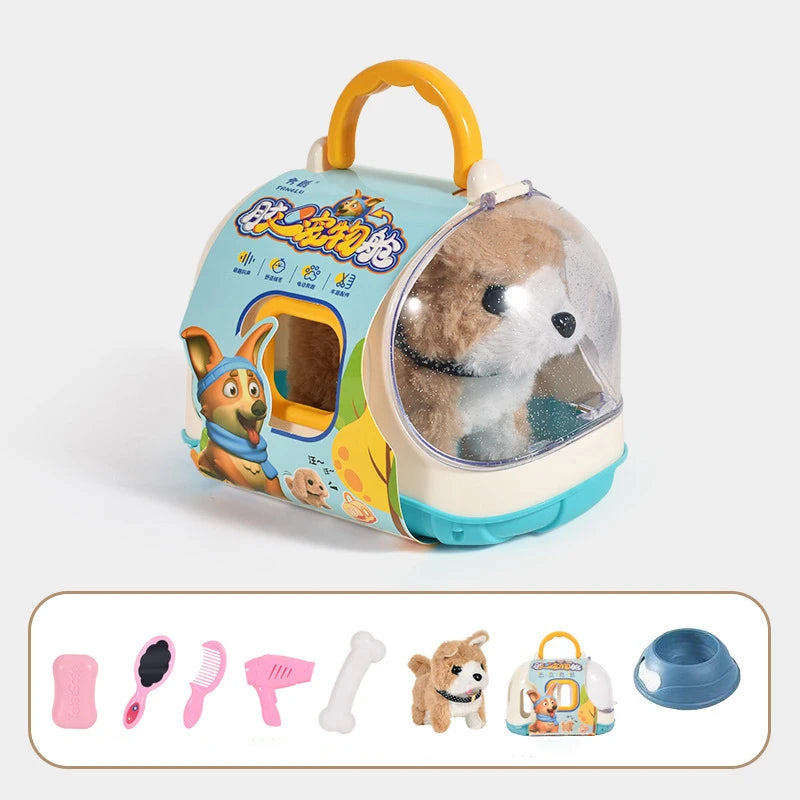 Electronic Walking Pet Dog Toy - Interactive Plush Puppy, Vibrating Automatic Moving Toy for Kids & Babies