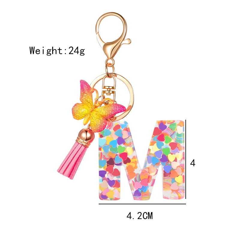 A-Z Letter Metal Keychain - Personalized Initial Car Key Ring & Name Gift