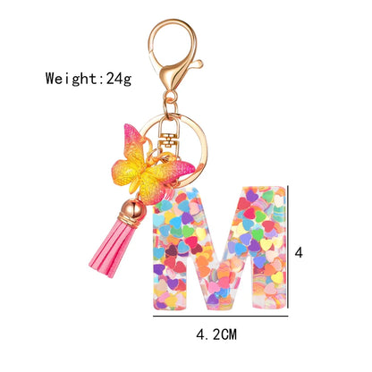 A-Z Letter Metal Keychain - Personalized Initial Car Key Ring & Name Gift