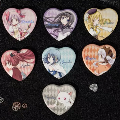 Madoka Magica Anime Cosplay Brooch - Metal Heart Backpack Pin Badge