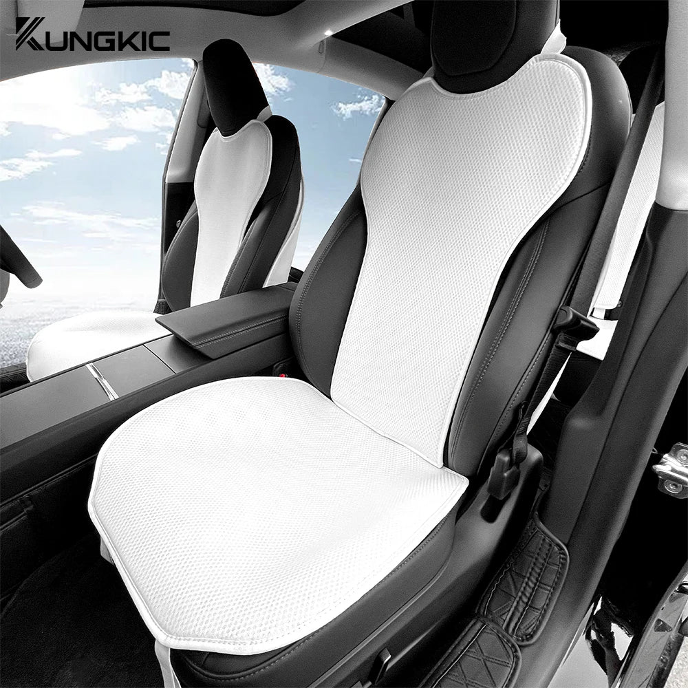 Tesla Model 3 Highland 2024 Ice Silk Car Seat Cushion – Breathable All-Season Seat Cover & Back Seat Protector Interior Accessory