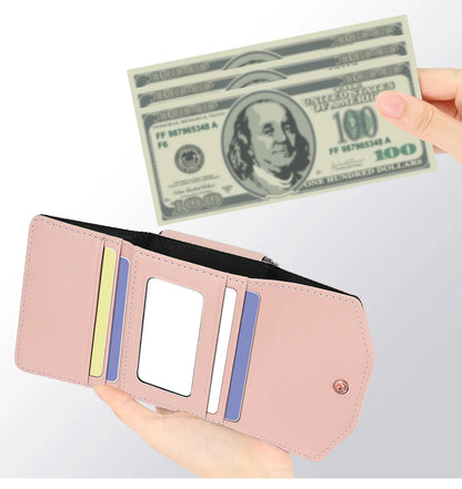 VIETAO Leather Wallet Phone Case with Crossbody Strap — Pink Purse Case for Samsung Galaxy Z Flip 3/4/5/6/7
