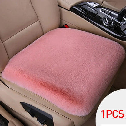 Plush Rabbit Fur Car Seat Cushion - Thick Warm Winter Driver & Passenger Seat Cover