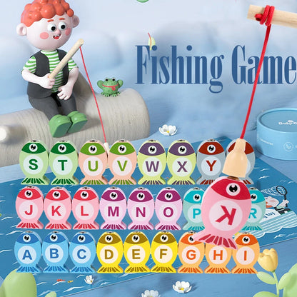 Wooden Fishing Game for Kids - Educational Alphabet & Number Learning Toy, Interactive Early Learning Gift
