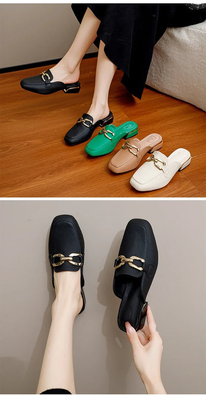 2024 Spring Summer Women’s Straw Mules – Bowknot Round Toe Fisherman Slippers