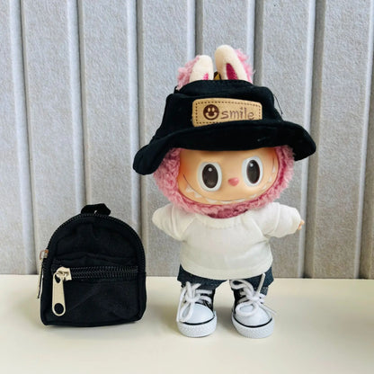 17cm Labubu Idol Dolls Clothes - Kpop EXO DIY Accessories, Cute Mini Plush FEAR Hoodie Se