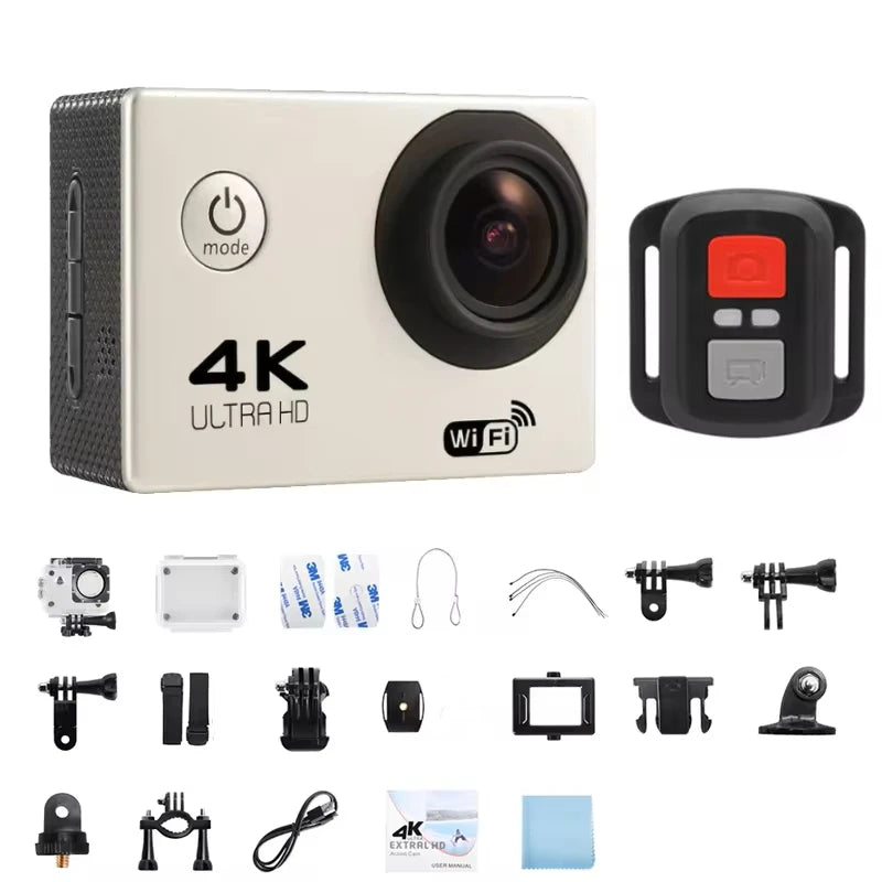Ultra HD 4K Action Camera 30fps with WiFi – 2.0 Inch 170° Wide Angle Waterproof Helmet Sport Video Recording Camera