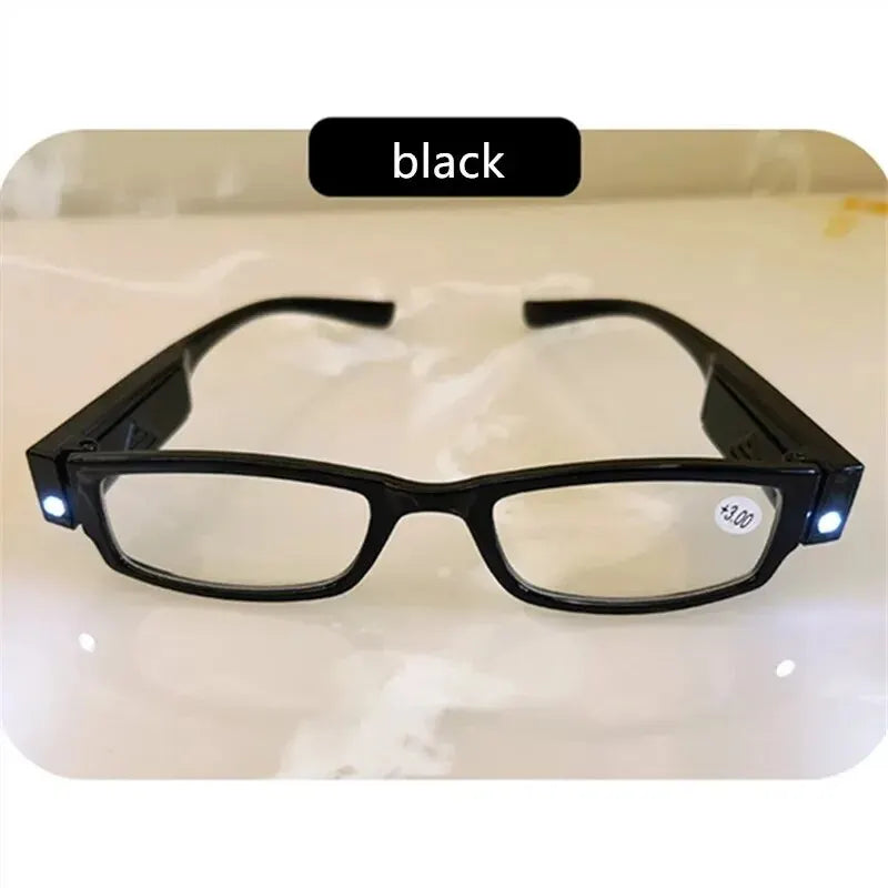 2021 LED Light Reading Glasses – Full Frame Fashion Eyewear for Men & Women, +1.0 to +4.0 Diopters