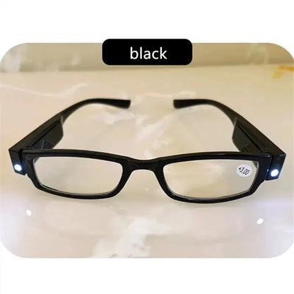 2021 LED Light Reading Glasses – Full Frame Fashion Eyewear for Men & Women, +1.0 to +4.0 Diopters