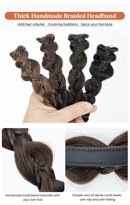 SARLA Synthetic Bohemian Braided Headband – Butterfly Plaited Hairpiece for Women