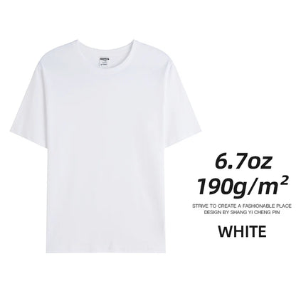 Men's & Women's 190gsm Combed Cotton T-Shirt - Solid Color Custom Team & Casual Summer Tee