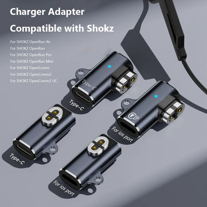 Magnetic Charging Adapter for AfterShokz OpenRun/Aeropex – USB-C & iOS Compatible Charger Cable for AS800 S803