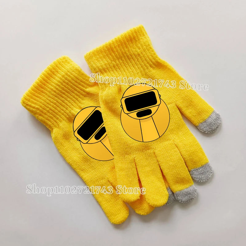 Sprunki Knitted Gloves for Kids - Cute Cartoon Touchscreen Winter Warm Mittens for Boys & Girls